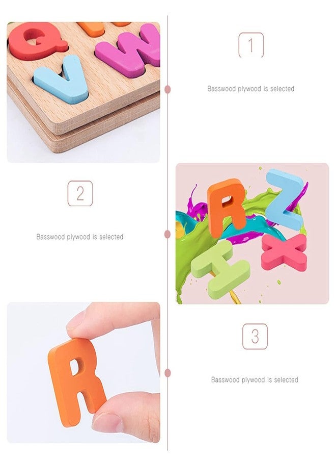 2HEET Wooden Alphabet Puzzle Board for Toddlers and Kids | A-Z Capital Letters Educational Learning Toy | Montessori-Inspired 3D Wooden ABC Puzzle | Early Childhood Development Toy for Ages 2-5 - Image 4